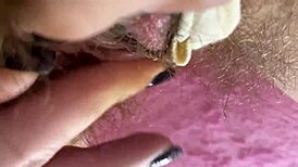 Extreme closeup of huge clit rubbed to squirting wet orgasm