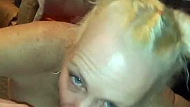 Big ass milf stepmom slurps cock licks balls flaunts huge tits then resumes deep sucking