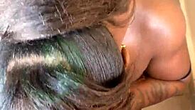 fat bbw milf gives early morning deepthroat blowjob on homeboy's monster black cock