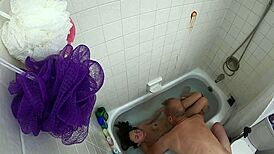 so this skinny asian slut chokes on cock in the pool then bathtub deepthroat fest