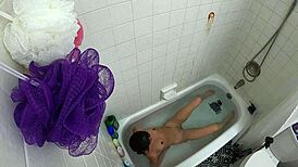 so this skinny asian slut chokes on cock in the pool then bathtub deepthroat fest