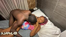 Ebony big ass rides monster black cock squirting in hardcore cowgirl