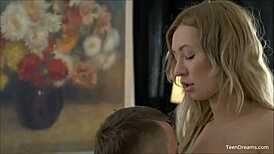 blonde teen 18+ craves cock sucking before riding it reverse cowgirl style