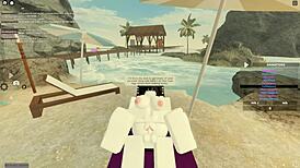 Roblox gamer babe shakes big ass in steamy bedroom play