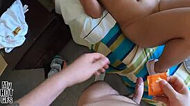 tetas grandes prostituta wants condom but i pull out and creampie her pussy