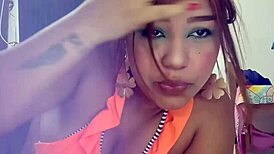 colombiana stays quiet cuz neighbor's spying on her big tits 🔥👀 