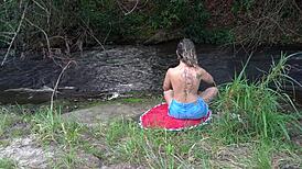 Stranger Rips Clothes Off Student at Waterfall for Outdoor Doggystyle Public Fuck