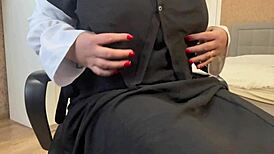 arab milf masturbates wet pussy with dirty talk jerk off instructions big tits 😈💦 homemade solo