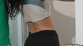 Petite Liz Jordan's Bubble Butt Lifts Craving Rocket Powers' Thick Black Shaft