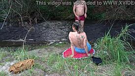 Stranger Rips Clothes Off Student at Waterfall for Outdoor Doggystyle Public Fuck