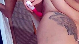she loves that vibrating toy buzzing deep inside her wet pussy