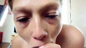 watch this milf stretch her lips around that massive black cock