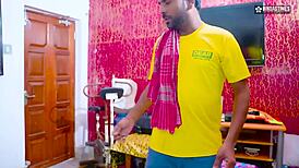 i'm so horny watching this curvy desi wife fuck the house owner raw