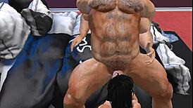 Handsome Hunk Heyward Pounds Cheerleader Pussy with Huge Monster Cock Cumshot