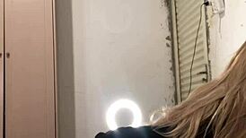 Brunette Fuck Doll's Tight Ass Pounded Deep in Homemade Anal Toy Session While Wife's Away