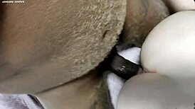 Blonde milf fingers pussy then blows monster black cock outdoors 🍆🌳