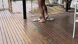 hey check my shameless young wife slut fucked hard homemade on the porch