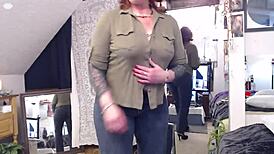 dawnskye1962 squeezes big butt into tight jeans update 152 oct 30 showing curvy natural tits