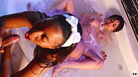 My steamy jacuzzi ffm with ebony Khalessi 69