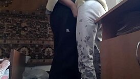 brunette lesbians mix gentle licks with hard spanks