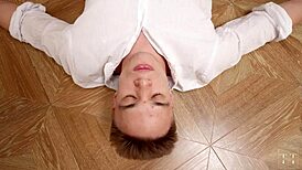 Holy fuck, crazy teen bitch in horse mask joins wild threesome!