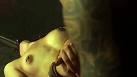 this couple ties up petite tattooed 18+ pretty girl for domination threesome bondage