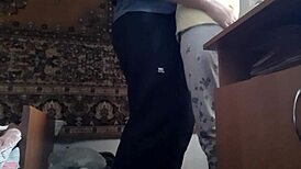 brunette lesbians mix gentle licks with hard spanks