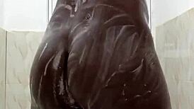 i jerk my huge cock in the shower