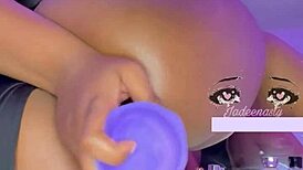 t3nt cl3 takes huge anal pounding squirting wet ebony pussy in lingerie pt 2