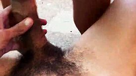 Morena with huge ass in little dress spreads wide on balcony for rough interracial pussy pounding