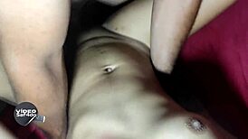 married woman spreads tight pussy wide for husband's friend's bareback pounding