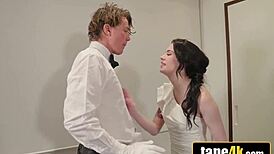 unfaithful tattooed bride spreads legs wide for doggystyle pounding before vows!