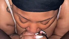 guccicapone teams with light skin bbw for sloppy big black cock blowjob