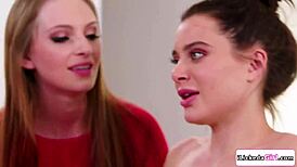 cheerleader squad tongues her pussy in steamy group lickfest