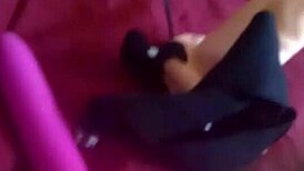 cousin's vibrator buzzes wet pussy outdoors in public thrill