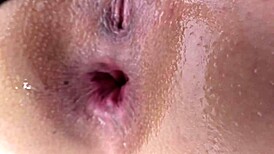 Pale red-lip Latina takes brutal DAP anal piss play cum mouth gulp 😈🍑💦