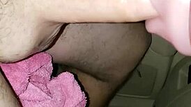 whoa check out this amazing deepthroat blowjob on that black toy sucking till cumshot explodes!!