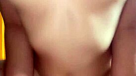 Stepbrother fingers stepsister's wet pussy close-up then cums inside multiple times