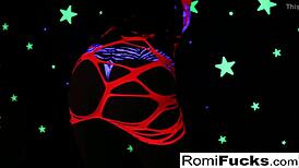 Romi toys her tight pussy deep with disco ball stuffing big tits bouncing nightclub pornstar fun