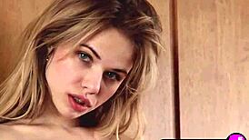 PETITE BLONDE TEEN MODEL RIPS CLOTHES FOR OUTDOOR LINGERIE STRIPTEASE!