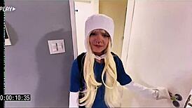 cosplay finn from adventure time teams up with trice for sexy homemade fun behind scenes