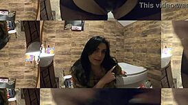 Milfycalla Pees in Bathtub Wearing Fur Coat and Pantyhose Tease