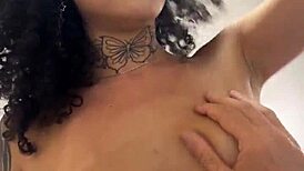 omg watch my curvy latina body ride this cock with sloppy deepthroat then cum all over my natural tits in pov! 😍💦