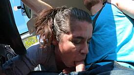 lucky me uber driver this pretty wife milf deepthroats chokes on my cum swallowing jizz facial