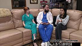 ditria rose spreads for doctor's creampie in pov hospital latex glove session