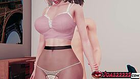 big titted college coed stacy in shiny pantyhose teases monster cock with thighjob then jumps wildly bouncing boobs for moans anal piledriver creampie 😍💦