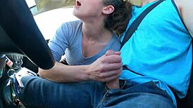 lucky me uber driver this pretty wife milf deepthroats chokes on my cum swallowing jizz facial