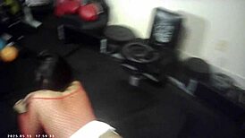 half-asian big boob brunette in glasses gets her shaved pussy powerfucked backstage