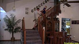 Step mommy and babysitter lick shaved pussies to orgasm!