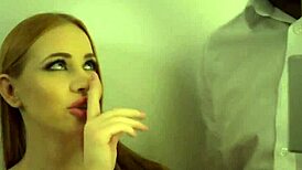 Busty babe endures double penetration from black and white monster cocks